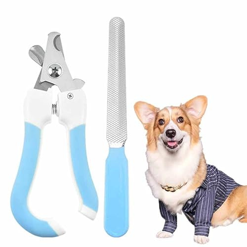 KHAOP Hunde-Nagelknipser Krallenzange für Hunde und Katzen, Nagelknipser mit Schnellsensor und Sicherheitsverriegelung, professionelles Fellpflege-Werkzeug mit Sicherheitsschutz, um Überschneiden zu