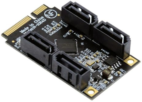 ChenYang Adaptador de tarjeta de extensión Mini PCIE a 4 SATA 3.0 para tarjeta madre SATA de extensión de puerto de disco duro