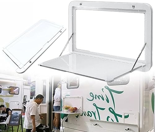 MKYOKO Wohnmobil Wandklapptisch, Klapptisch, Esstisch, Outdoor Tisch Klein, 25Kg Belastbar, for Wohnmobil-Camping-Picknick Im Freien (Color : Wit)