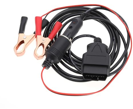 EMSea OBD II Fahrzeug ECU Notstromversorgung Kabel Memory Saver mit Krokodilklemme 12V Autobatterie Zigarettenanzünder Power Extension Socket