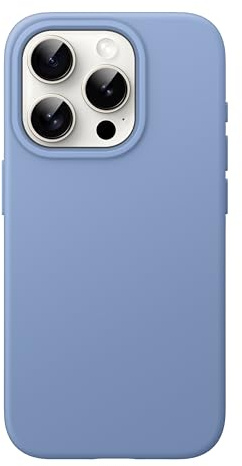 JETech Silikon Hülle für iPhone 15 Pro, Winterblau | Seidig Weiches Gefühl, Stoßschutz, Kratzfest, Mikrofaser-Innenfutter