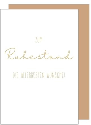 Edition Seidel Premium Glückwunschkarte zum Ruhestand mit Umschlag. Grusskarte Karte mit Spruch Billet Pension Abschied Rente Ruhe Mann Frau (R131 SW024)