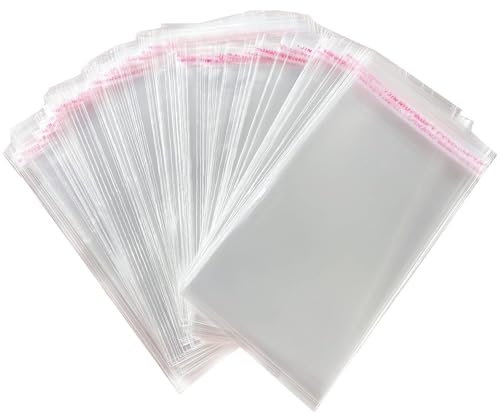 Zydiwo 400 Stück OPP Tütchen Selbstklebend Plastiktüten Cellophantüten Klein Flachbeutel Transparent Weihnachten Tüten Klar Zellophantüt (11 * 20cm)
