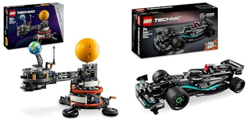 LEGO Technic Planet Earth and Moon in Orbit Model Building Set, Outer Space Toys & Technic Mercedes-AMG F1 W14 E Performance Race Car Toy for Kids, Boys and Girls aged 7 Plus Years Old, Pull-Back