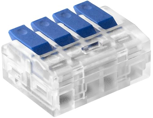 Miratic Bloque de Terminales - Conectores Electricos para Cualquier Conductor 0,75-4mm² - Clemas Electricas IEC 450V/32A Fichas de Empalme Electrico (4 hilos/blister de 4)