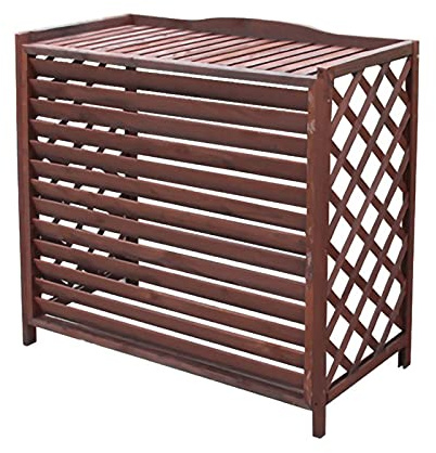 Cubierta de madera para aire acondicionado, barandilla de unidad exterior para aire acondicionado de madera maciza, puesto de flores, aire acondicionado exterior con contraventanas, sala de almacenam