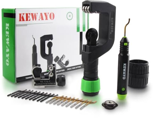 KEWAYO Rohrschneider Set 5-50mm mit Entgrater - Vielseitiger Rohrabschneider für alle gängigen Metalle wie Edelstahl, Kupfer, Aluminium, Stahl oder Kunststoff (bspw. PVC & PE) auch als Verbundrohr