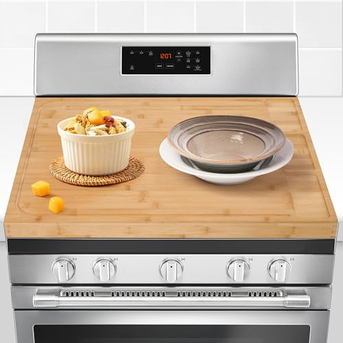 Defined Deco Gas Stove Cover, 30L x 22 W x 2H, Wooden Noodle Board Stove Top Covers, Premium Butcher Block for Versatile Cutting Board, Kitchen Sink Cover Extra Counter Space