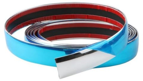Blausky Chrom Zierleiste Selbstklebend,Zierleisten mit Schutzfolie,Universal Chromzierleiste wasserdichte DIY Autozubehör für Auto Karosserie Fenster Außen Dekoration,Silber,10mm x 5m