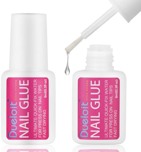 LOPHE Collante Per Unghie, Colla per Unghie Finte Colla Unghie a Lunga Durata, Nail Bond Colla per Unghie Acriliche, Estensione Unghie, Tip Adesivo, per Fai da Te, 8ml
