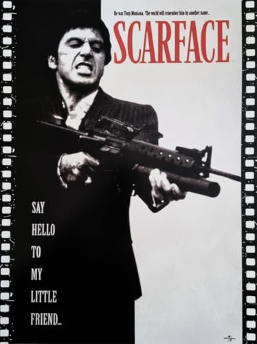 Póster decorativo de pared serie carteles película celebridades Scarface Say Hello To My Little Friend Al Pacino impresión sobre cartón 40 x 30 cm sin marco