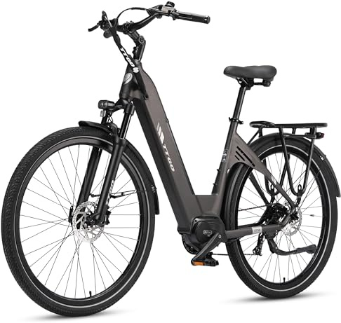 ttgo C7 SE E-Bike 28 Zoll für Damen und Herren, Elektrofahrrad mit 250W Mittelmotor, 36V 18Ah Akku, 9-Gang bis 25 km/h, 130–150 km Reichweite, Hydraulische Scheibenbremsen