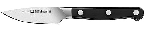 Zwilling Pro spick- och ganierkniv, 80 mm (rostfritt specialstål, tvilling specialsmältning, benad, helkjol, plastskal) svart