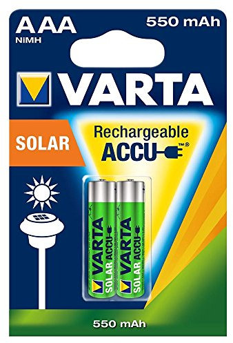 VARTA 2 Piles Rechargeable Accu Solar NiMH 1,2V 550mAh Micro AAA/HR03