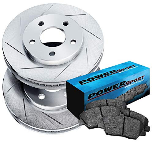 Front PowerSport Slotted Brake Rotors Disc and Ceramic Pads Equinox,Terrain