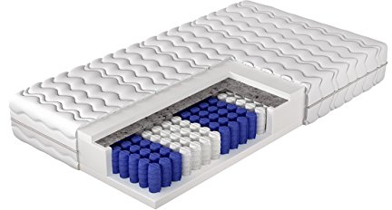 Mirjan24 Matratze Beidseitige Montana Taschenfederkernmatratze, 7-Zonen Matratze, Härtegrad: H3, Zweiseitig, Höhe: 18 cm, Komfortschaum Bettcomfort (90x200)