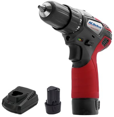 ACDelco ARD12119P 12V Cordless Li-ion 3/8” 265 in-lbs. 2 Speed Compact Drill Driver Tool Kit with 2 Batteries