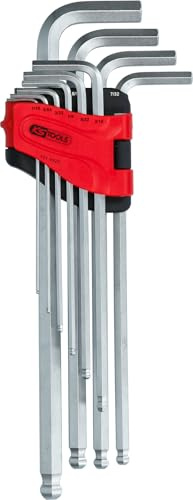 KS Tools 151.4920 Juego de llaves Allen con cabeza de bola, XL, 10 pzs, pulgadas