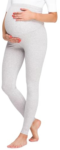 Be Mammy Damen Lange Umstandsleggings BE20-257(Melange, L)