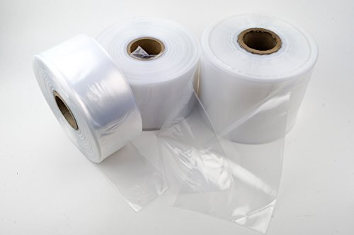 LDPE Schlauchfolie auf Rolle, 200mm breit, 200my stark, transparent und scannerlesbar, 125m Lauflänge, lebensmittelechte Beutelfolie