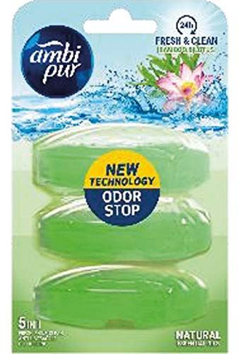 Ambi Pur Lot de 3 recharges de pierres pour WC 3 x 55 ml Bambou et Lotus