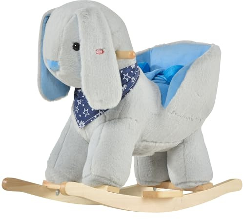 Qaba Kids Ride-On Rocking Horse Toy Bunny Rocker for Children 18-36 Months