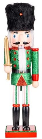 Nataland Schiaccianoci Soldato In Legno Dipinto A Mano 36 Cm, Perfetto Come Decorazione Natalizia, Come Regalo e Da Collezione (36 Cm, Tom)
