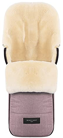 WERNER CHRIST BABY - Saco de bebé de piel de cordero FLIMS – Cálido cochecito de bebé (niños de 6 a 36 meses) de piel médica, universal, con ranuras largas en color rosa