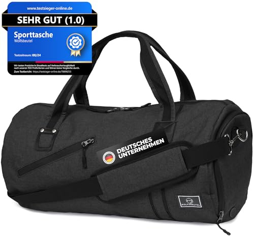 𝗪𝗢𝗟𝗙𝗦𝗕𝗘𝗨𝗧𝗘𝗟® 50L Sporttasche & Reisetasche für Damen & Herren mit Schuhfach & Nassfach | Wasserdicht/Wasserabweisend | Schultergurt Weekender Badetasche Schwimmtasche Gym Bag Duffle Bag