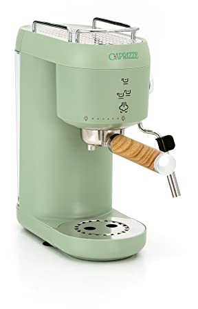 Cafetera Express Semiautomática Caprizze Hikari 1400 W 20 Bares con Vaporizador y Espumador USB incluido Color Verde Mate