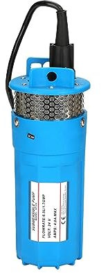 HEXEH water pump submersible 12V 24V 220V For Solar Energy Panels Deep Well Submersible Pump Electric Water Transfer Pumps Small Mini Lift=70m 6L/min (Color : 12V add 220V, Size : Blue)