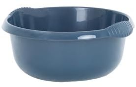 Aurora - High Grade Plastic 28cm Round Washing Up Bowl Kitchen Sink, Basin Mixing & Tidy Organizer with 5L Capacity. (Navy)