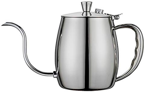 OQHAIR Coffee Kettle 6-Cups 300ML Stainless Steel Espresso Maker with Safety Valve Percolator Coffee Maker Pot Stovetop Kettles (Color : Silver, Size : 300ML) (Silver 22.5x13.5cm)