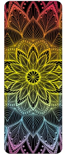 FANSU Yogamatte rutschfest, 1 mm Dicke Reise Yogamatte Faltbar Leicht Sportmatte und Fitnessmatte Meditationsmatte Trainingsmatte Pilates Matte Gymnastikmatte Turnmatte für Zuhause (183x68cm,Blüte 5)