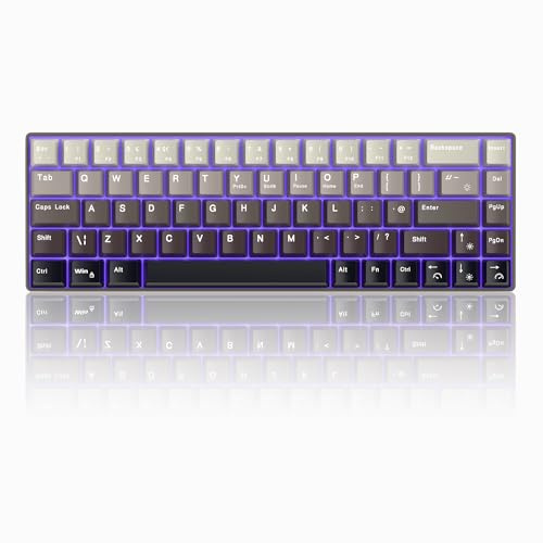 MageGee Joint de clavier mécanique portable 60 % - Capuchons dégradés - Clavier de bureau filaire compact 68 touches avec silencieux en coton avec interrupteur baleine bleue pour Windows, ordinateur