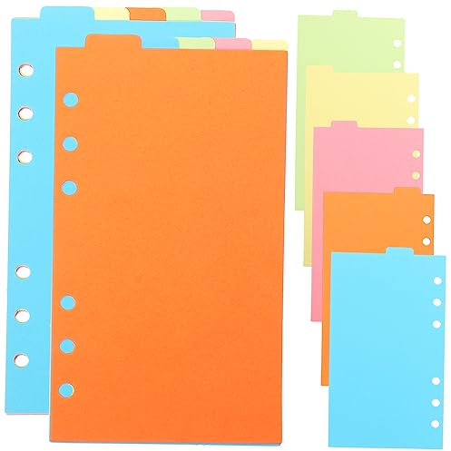 Lurrose 6sätze Nachfüllpapier Für Notizbücher Loseblatt-papier Für Ordner Trennblätter Für Schulpapier Organizer-papier Bunte Karteikarten Registerteiler Für Büro Und Schule