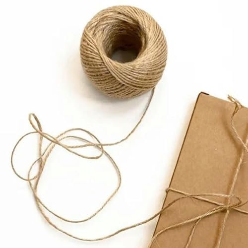 CIVIOOH 1mm ~ 14mm natürliche Juteschnur Sackleinen String Hanf Seil Party Hochzeit Verpackung Schnüre Thread DIY Floristen Handwerk Dekoration