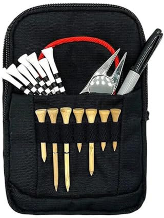Golfballhalter für Tasche, Golf-Tee-Beutel - Golfballtasche mit vorderem Teehalter - Golfballtasche, Golf-Tee-Organizer-Tasche, Golfzubehörhalter mit mehreren TaschenGolfzubehörhalter mit mehreren Tas
