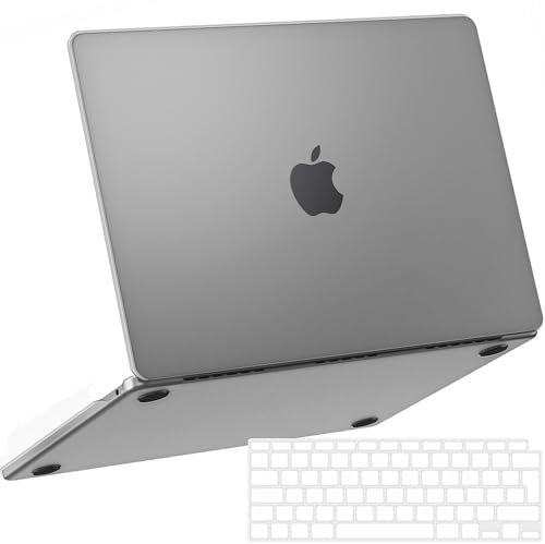 NPUOLS Hülle für MacBook Air 13,3 2020-2018，Halbtransparentes Mattgrau