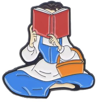 Pins La Belle et La Bete - Belle lisant un livre - Dessin Animé, Broche Epinglette Accessoire Vetement Sac