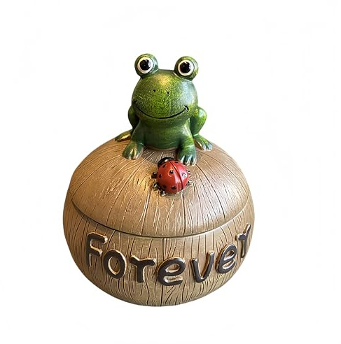 Vyloky Resin Aschenbecher mit Deckel – Kreatives Tierdesign (Frosch/Schnecke) für Wohnzimmer, Büro & Deko, Hygienisch & Stilvoll (FroschAschenbecher)