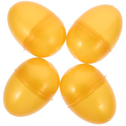 HANABASS 12pcs Golden Fillable Plastic Eggs for Egg Hunt Lottery Party Favors for Boys and Girls Easter Activities