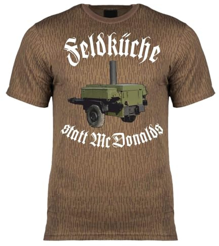 Herren NVA T-Shirt Strichtarn NVA Eisenschwein Feldküche Gulaschkanone 180/72 Größe M bis 4XL