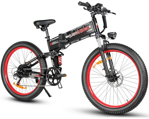 SAMEBIKE Klappbares E-Bike 26 Zoll für Erwachsene, 250W Motor, 15Ah (15000mAh) Akku bis zu 120Km Reichweite, 7-Gang Schaltung, Elektrofahrrad Faltrad mit Pedalen (Weiß)