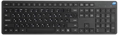 SIMPLETEK - Tastiera wireless low‑profile, adesivi QWERTY lingua Russa pre‑applicati, nano‑ricevitore USB‑A, batteria AAA inclusa – nero