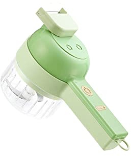 JINGYAN Graters 4 In1 Multifunctional Electric Vegetable Cutter Slicer Garlic Mud Masher Chopper Cutting Pressing Mixer Food Slice Charging