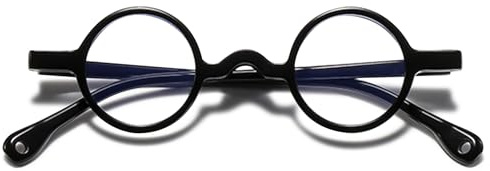 ALKAHE Rund Lesebrille Klein mit Blaulichtfilter Retro Brille mit Sehstärke - Leicht Lesehilfe Sehhilfe Damen Herren Anti Blaulicht Lesebrillen