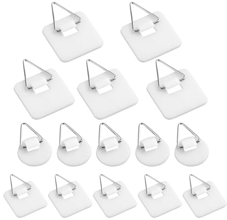 15 Stück Bilder Aufhängen Ohne Bohren Bilderrahmen Bildaufhänger Selbstklebende Bilderhaken Zum Kleben Bilderaufhänger Weiß Aufhänger für Klebehaken Puzzle,Leinwand,Poster,Wanddekoration