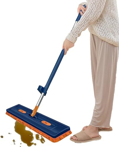 Flat Tax - Mops De Piso Giratorio De 16.54 Pulgadas, Trapeadores para La Limpieza De Pisos, Trapeador De Piso De Mango Largo | 360 Grados De Limpieza Giratoria MOP Multifunción con Mango Ajustable