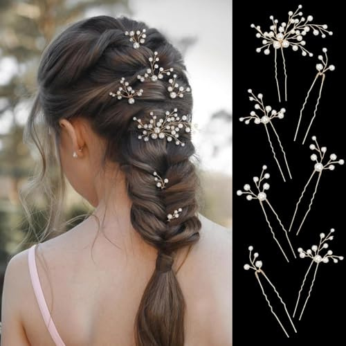 XFSRG 7 Piezas Adorno para el Cabello de Novia Horquillas Pelo Boda Perlas Tocado de Novia para Mujer Niñas y Damas de Honor